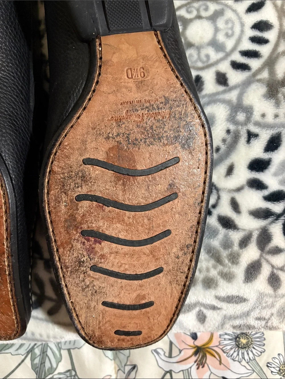 Salvatore Ferragamo Black Leather Bit Slip-On Loafers